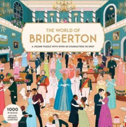 The World of Bridgerton: A 1000-piece jigsaw puzzle with over 30 characters to spot by Manjit Thapp, thebookchart.com