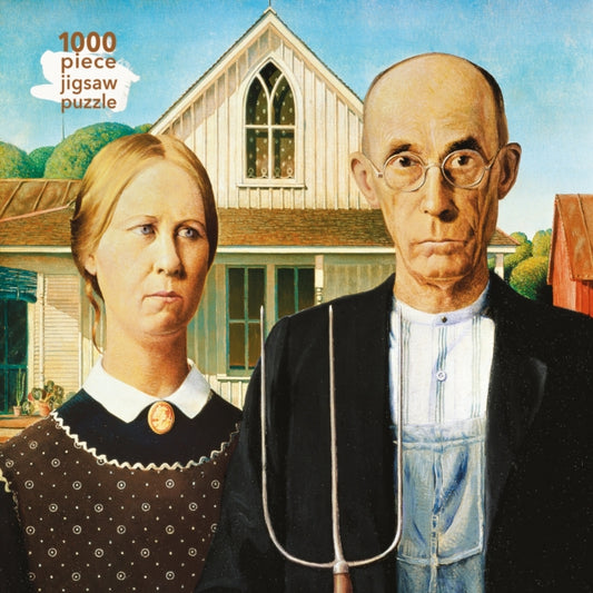 Adult Jigsaw Puzzle Grant Wood: American Gothic : 1000-piece Jigsaw Puzzles by Flame Tree Studio, thebookchart.com